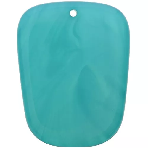 28x22mm Trapeze pendant in translucent resin - Lagoon blue marble x1