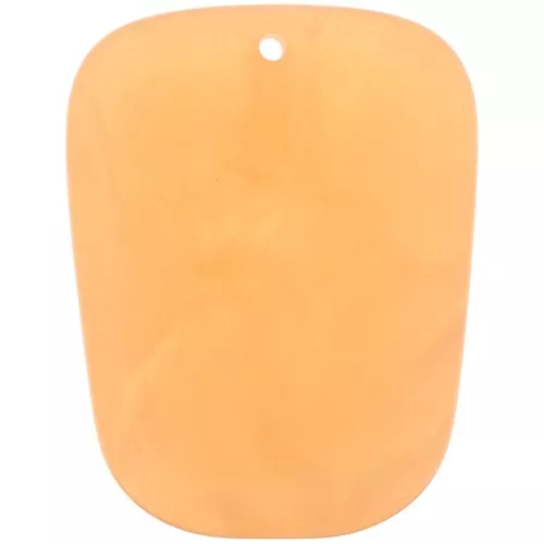 28x22mm Trapeze pendant in translucent resin - Marbled Orange x1