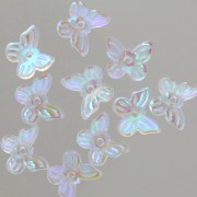 9.5x11mm Butterfly-shaped beads - Transparent AB effect x10