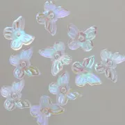 9.5x11mm Butterfly-shaped beads - Transparent AB effect x10
