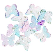 9.5x11mm Butterfly-shaped beads - Iridescent Blue - Mottled Gold x10|raw }}