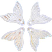 19x20mm Glass Fishtail Pendant - Transparent AB effect x10
