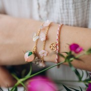 9.5x11m mButterfly beads - Pink - Mottled Gold x10