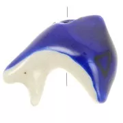 16x19mm Ceramic dolphin bead - Blue x1