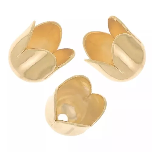 6mm Tulip end cap - Gold Tone x4