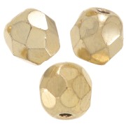 Fire Polished faceted round beads 4mm 24k Gold plated  x50