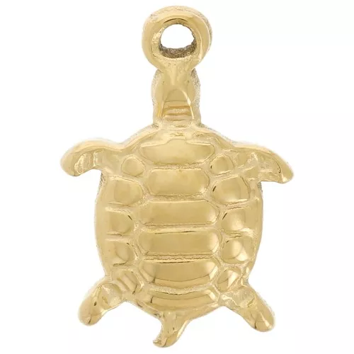 12x8mm Stainless Steel 304L Turtle Charm - Gold x1
