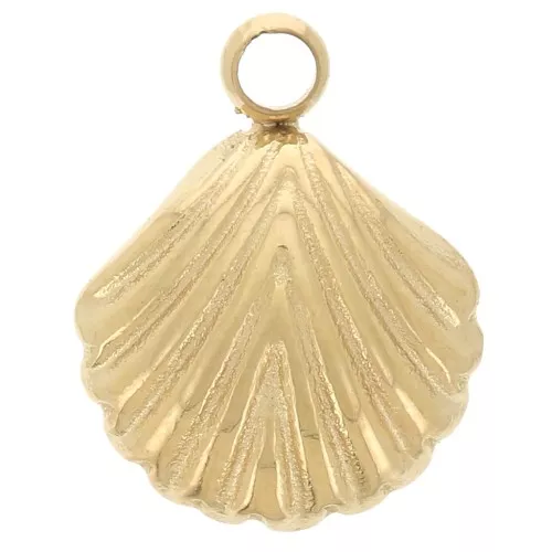 9x7mm Stainless steel 304L Shell charm - Gold x1