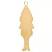 22.5x6.5mm Stainless steel 316L Fish charm - Gold x1