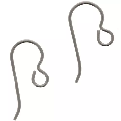 Earwires 13 mm en Niobium gris x2