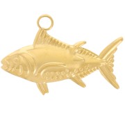 19x29mm 316L stainless steel Fish pendant - Gold Tone x1