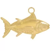 19x29mm 316L stainless steel Fish pendant - Gold Tone x1