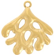 22x21mm 304L stainless steel Coral pendant - Gold x1