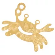 18x13mm Stainless steel 316L Hammered crab charm - Gold x1