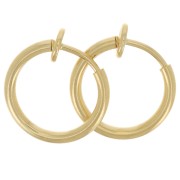 13mm Mini hoop earrings clips - For non-pierced ears - Gold Tone x2|raw }}