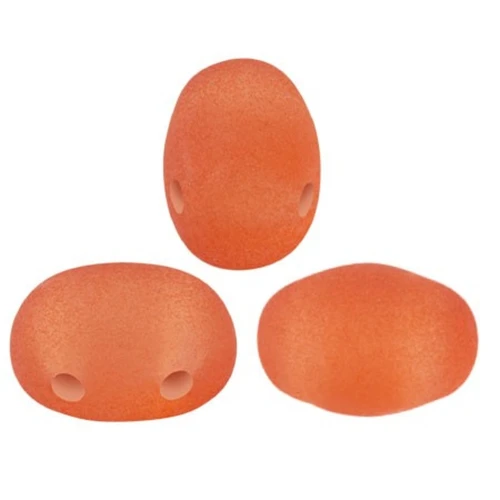 7x5mm Glass beads Samos® by Puca® La Divine Translucent Terracotta Mat x10g
