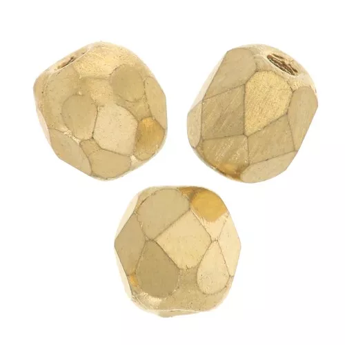 Fire Polished faceted round beads 3mm 24k Gold plated x50