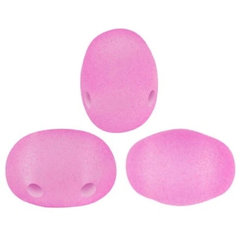 7x5mm Glass beads Samos® by Puca® La Divine Translucent Rose Mat x10g