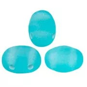 7x5mm Glass beads Samos® by Puca® La Divine Translucent Aqua Mat x10g