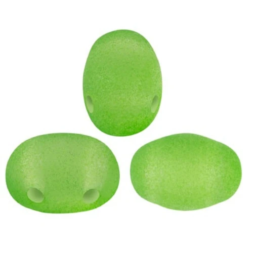 7x5mm Glass beads Samos® by Puca® La Divine Translucent Pistachio Mat x10g