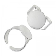 Ring base with 14mm Silver tone x1|raw }}