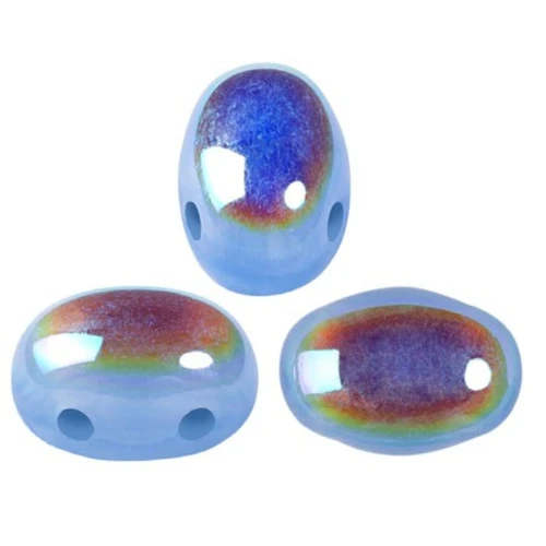 7x5mm Glass beads Samos® by Puca® Blue Opal AB x10g