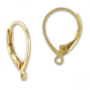 Leverback earrings 16mm fine Gold plated x2