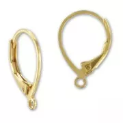 Leverback earrings 16mm fine Gold plated x2
