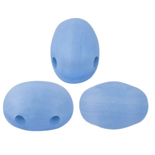 7x5mm Glass beads Samos® by Puca® Blue Opal Mat x10g
