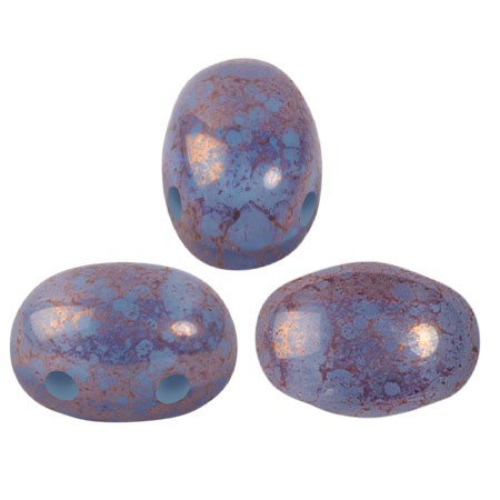 7x5mm Glass beads Samos® by Puca® Blue Opal Bronze x10g