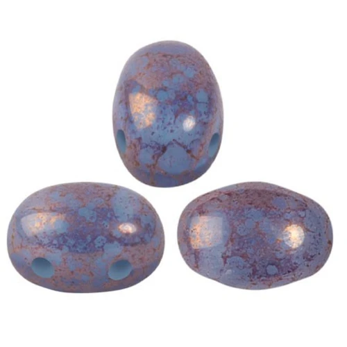 7x5mm Glass beads Samos® by Puca® Blue Opal Bronze x10g