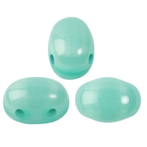 7x5mm Glass beads Samos® by Puca® Blue Green Opal x10g