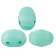 7x5mm Glass beads Samos® by Puca® Blue Green Opal Mat x10g|raw }}