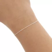 Paloma Chain, 0.7 mm, Fine silver plated, 1 m