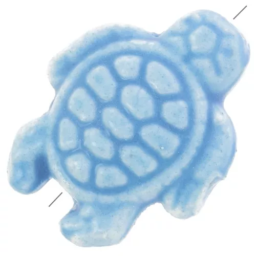 19x15mm Ceramic Turtle Bead - Blue x1