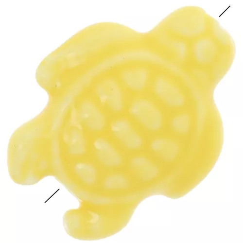 19x15mm Ceramic Turtle Bead - Yellow x1