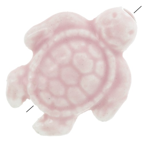 19x15mm Ceramic Turtle Bead - Pink x1