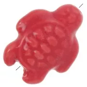19x15mm Ceramic Turtle Bead - Red x1