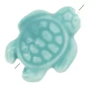 19x15mm Ceramic Turtle Bead - Turquoise x1