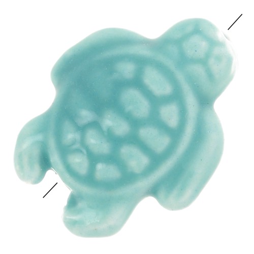 19x15mm Ceramic Turtle Bead - Turquoise x1