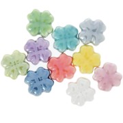 12mm Ceramic clover beads - Multicolored x10|raw }}