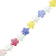 17mm Ceramic flower beads - Multicolored x29cm