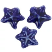 20mm Ceramic starfish bead - Navy blue x1