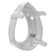 18x13mm Claw setting for cabochon PureCrystal 4320 - Silver Tone x1