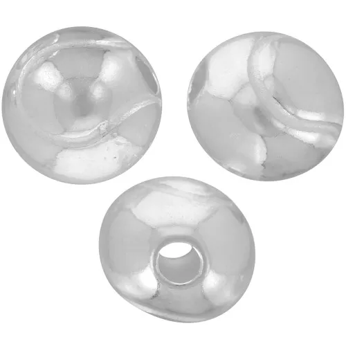 9mm Round bead - tennis ball - Silver plated x1