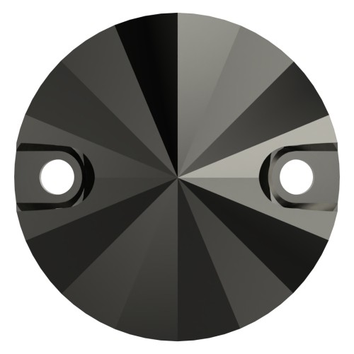 12mm Cabochon spacer - PureCrystal 3200 - Jet Hematite x1