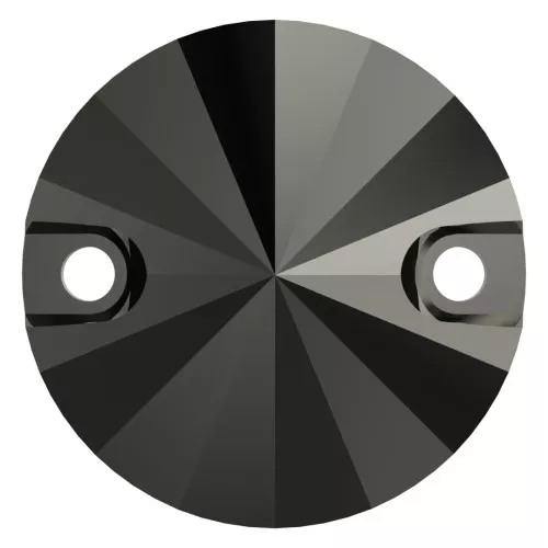 12mm Cabochon spacer - PureCrystal 3200 - Jet Hematite x1