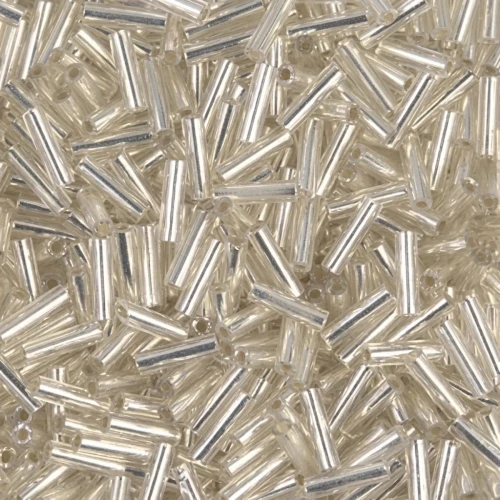Miyuki Bugles 6mm BGL-001 - Crystal Silver Lined x10g