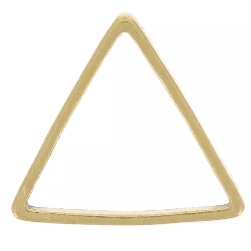 9x10mm triangle mounting and weaving ring in raw brass x1