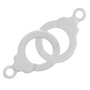 925 Sterling Silver Spacer 2 rings cuff 22mm x1